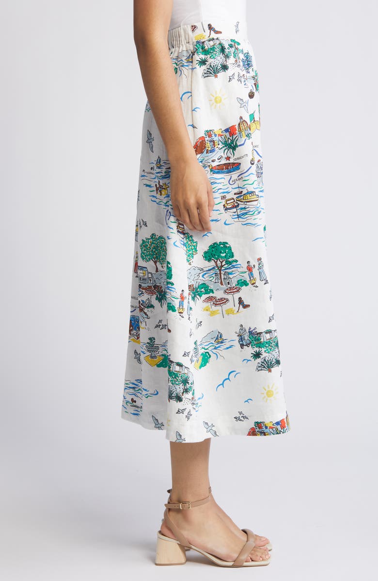 Boden Florence Linen Midi Skirt, Alternate, color,
