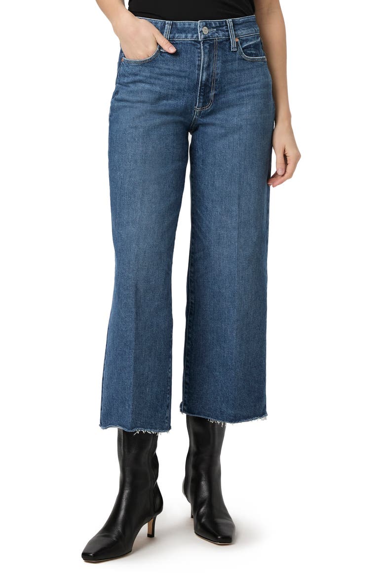 Anessa Raw Hem Wide Leg Crop Jeans, Main, color, BOOGIE