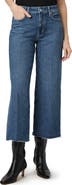 PAIGE Anessa Raw Hem Wide Leg Crop Jeans
