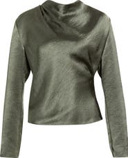 Vince Draped Cowl Neck Long Sleeve Top