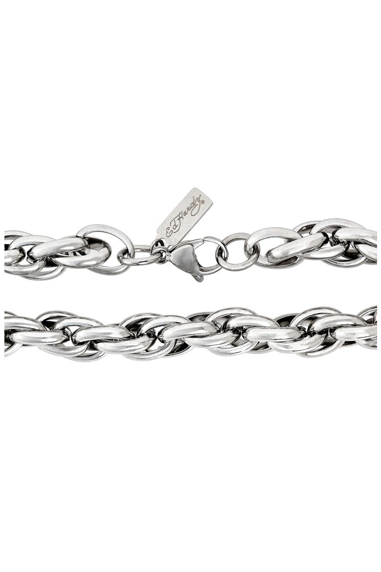 Men's Stainless Steel Oval Link Rope Chain Bracelet, Alternate, color, SILVER