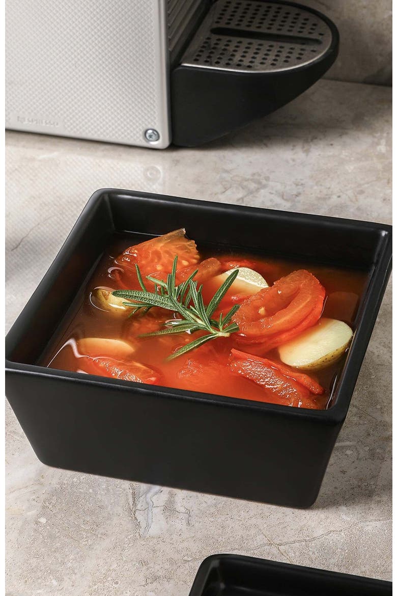 Grace Stoneware 4-Piece Bowl Set, Alternate, color, Black Matte