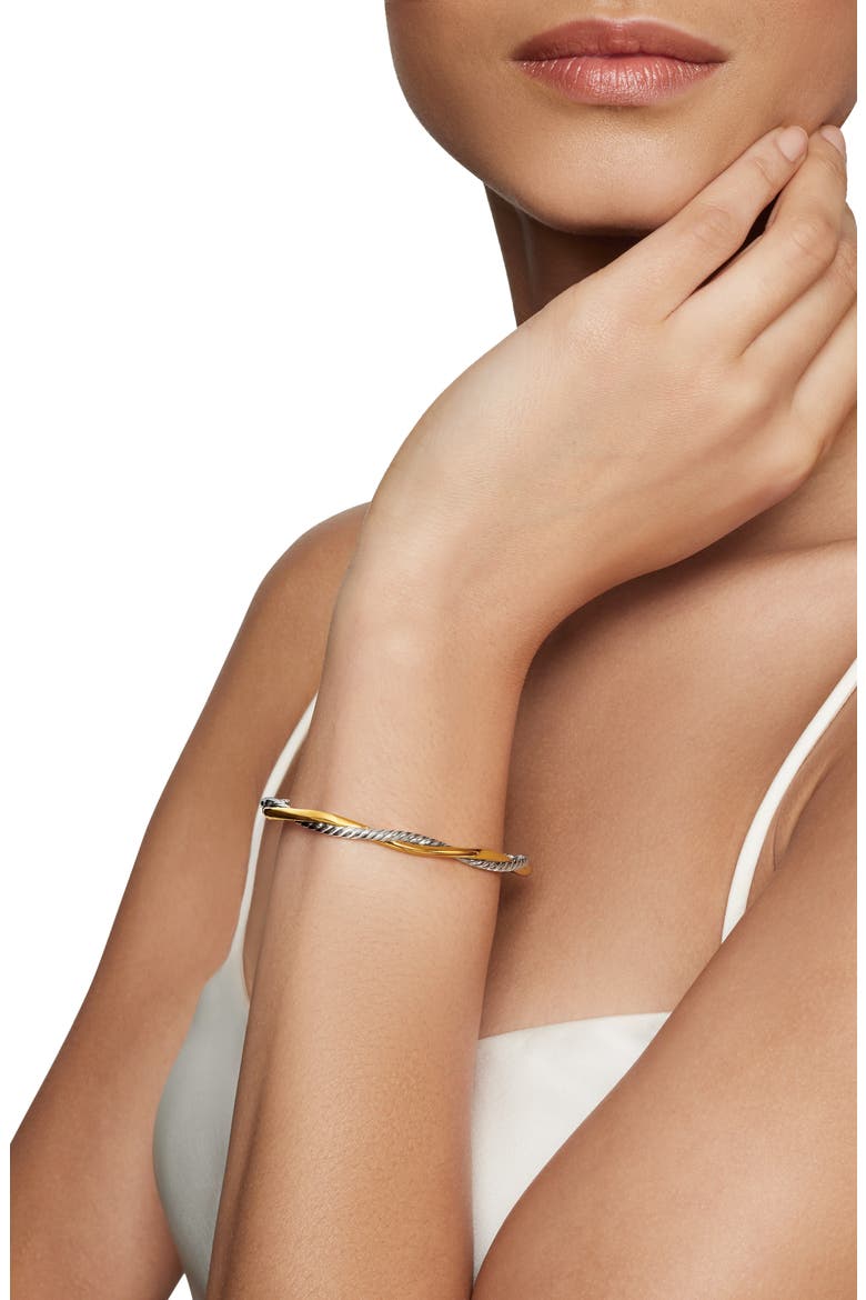 Petite Infinity Bracelet in Sterling Silver with 14K Yellow Gold, Alternate, color, STERLING SILVER WITH 14K GOLD