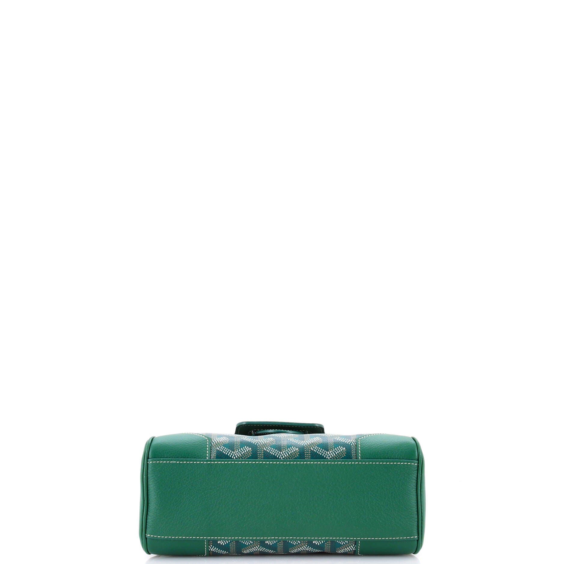 Pre-Owned Goyard Saigon Top Handle Bag Coated Canvas with Leather Mini, Alternate, color, Green