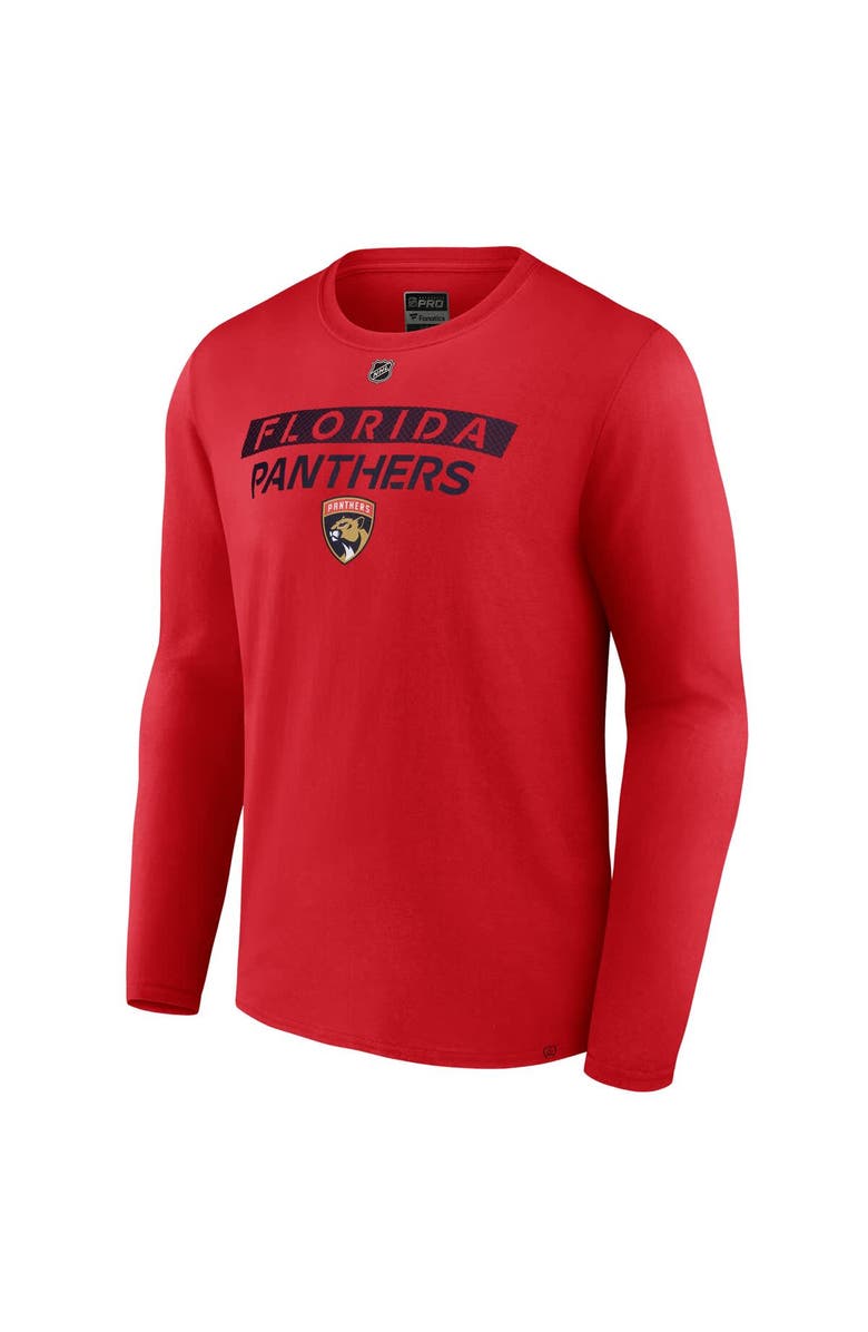 FANATICS Men's Fanatics Red Florida Panthers Authentic Pro Primary Logo Long Sleeve T-Shirt, Alternate, color,