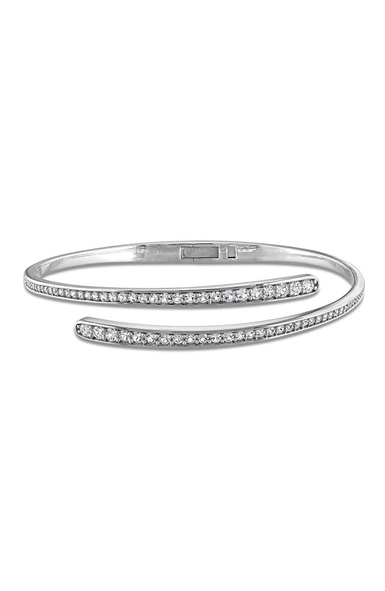 Julianna B. Lab-Created White Sapphire Wrap Bangle, Main, color, Sterling Silver