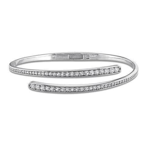 Lab-Created White Sapphire Wrap Bangle