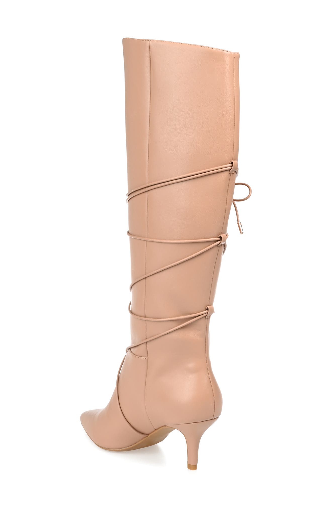 Journee Collection Kaavia Wrapped Tie Tall Boot, Alternate, color, Nude