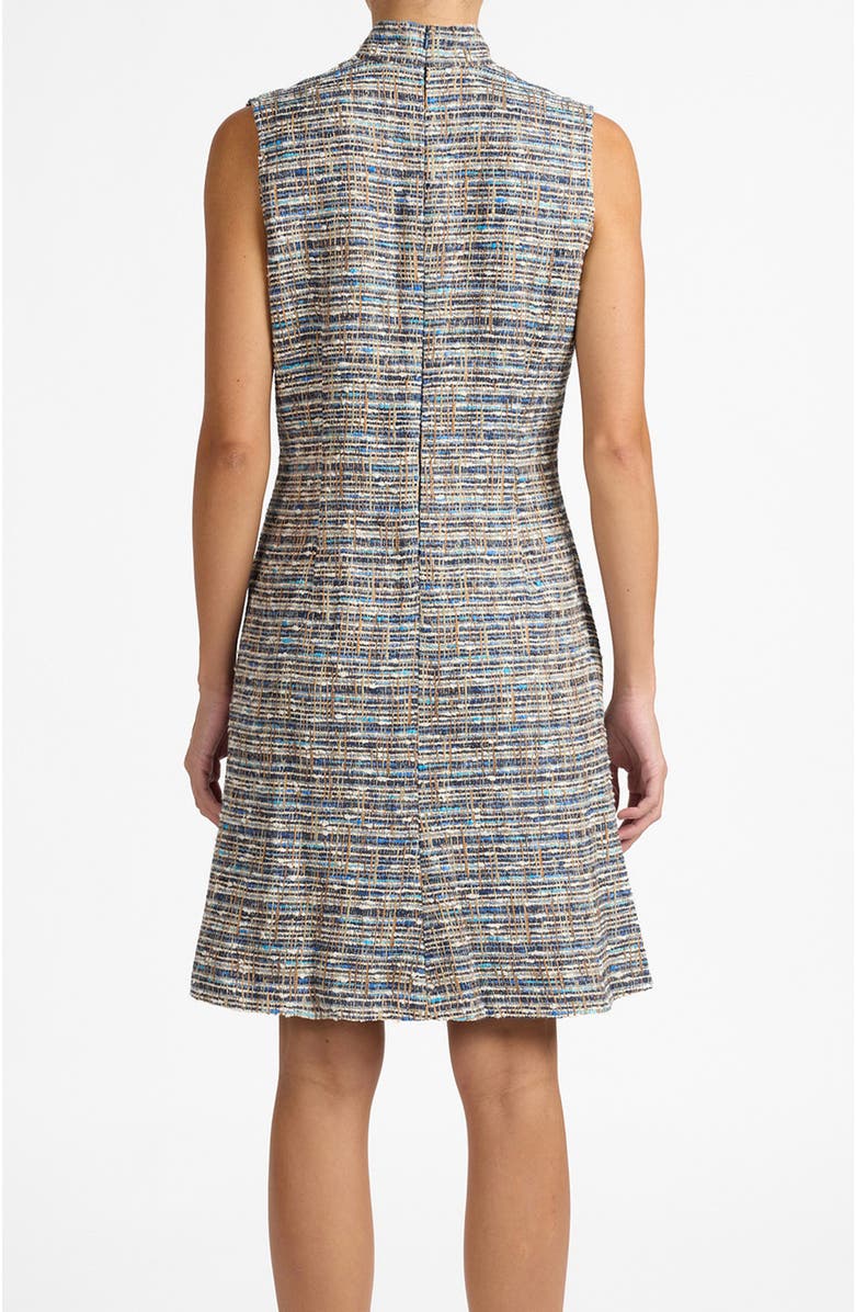 Santorelli Victoria Sleeveless Tweed Shift Dress, Alternate, color, Indigo