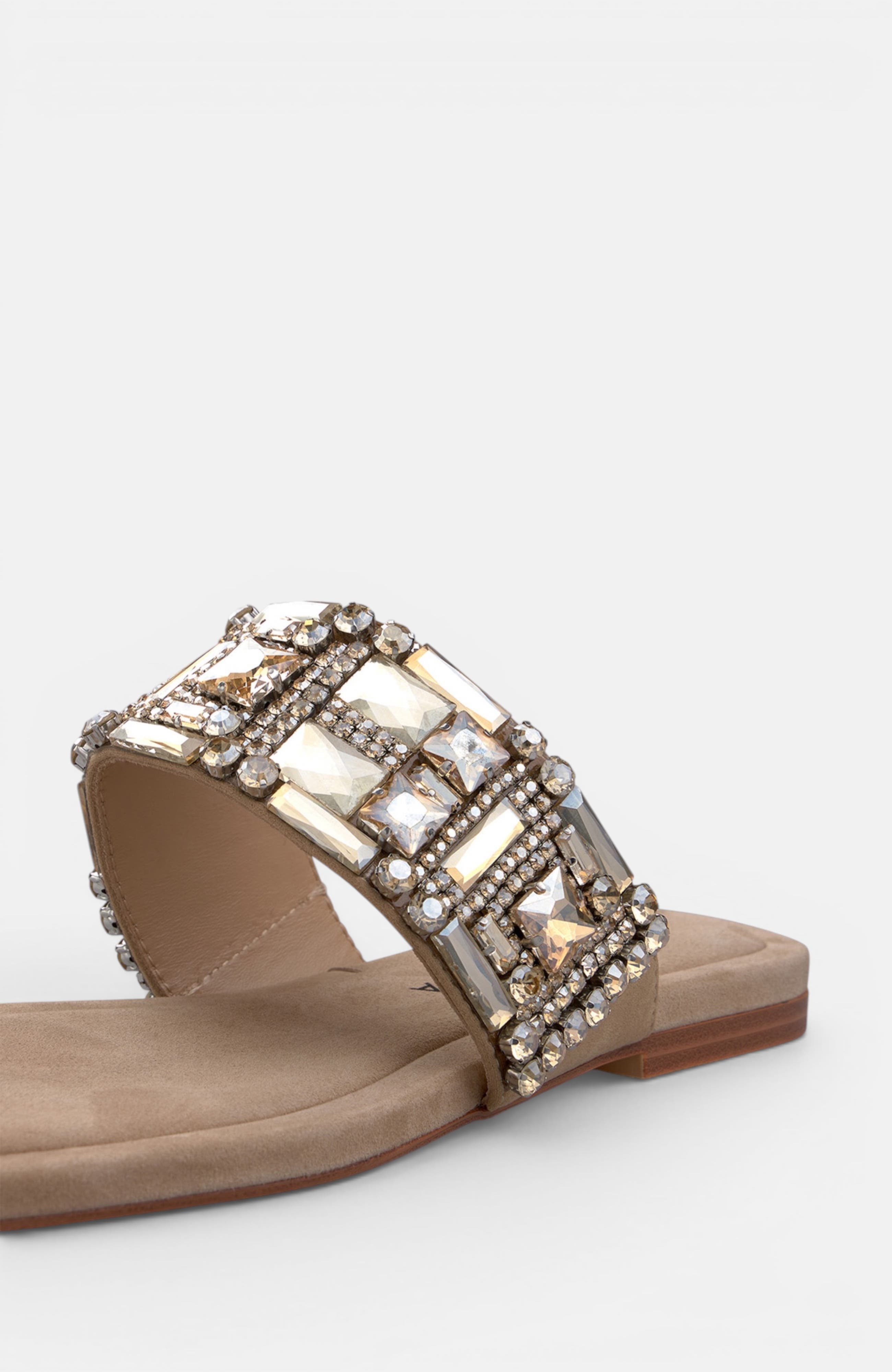 Square Toe Beaded Sandal, Alternate, color, Beige