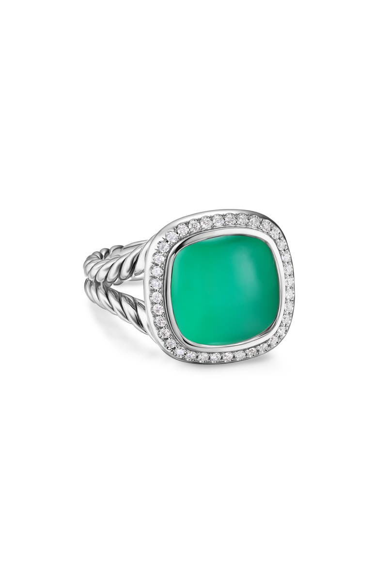 David Yurman Albion<sup>®</sup> Oval Ring in Sterling Silver with Lagoon Orchid & Diamonds, 11.5mm, Main, color, 