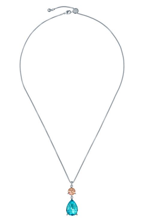 Tearsa Crystal Teardrop Pendant Necklace