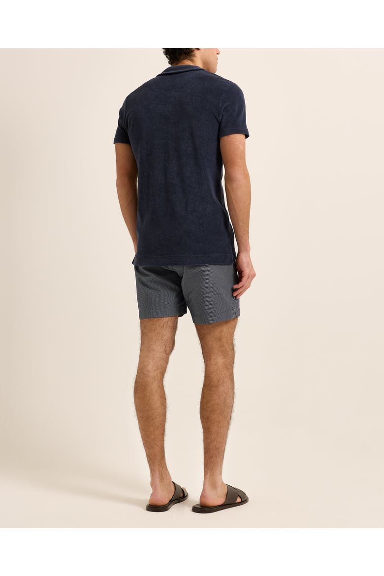 Terry Towelling Tailored Fit Towelling Polo Shirt, Alternate, color, NAVY