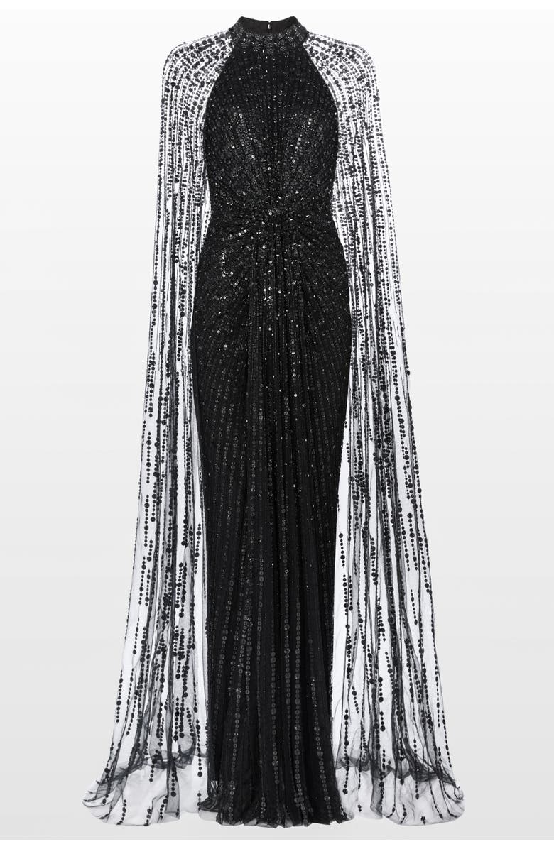 Jenny Packham Cairo Maxi Gown, Main, color, Liquorice