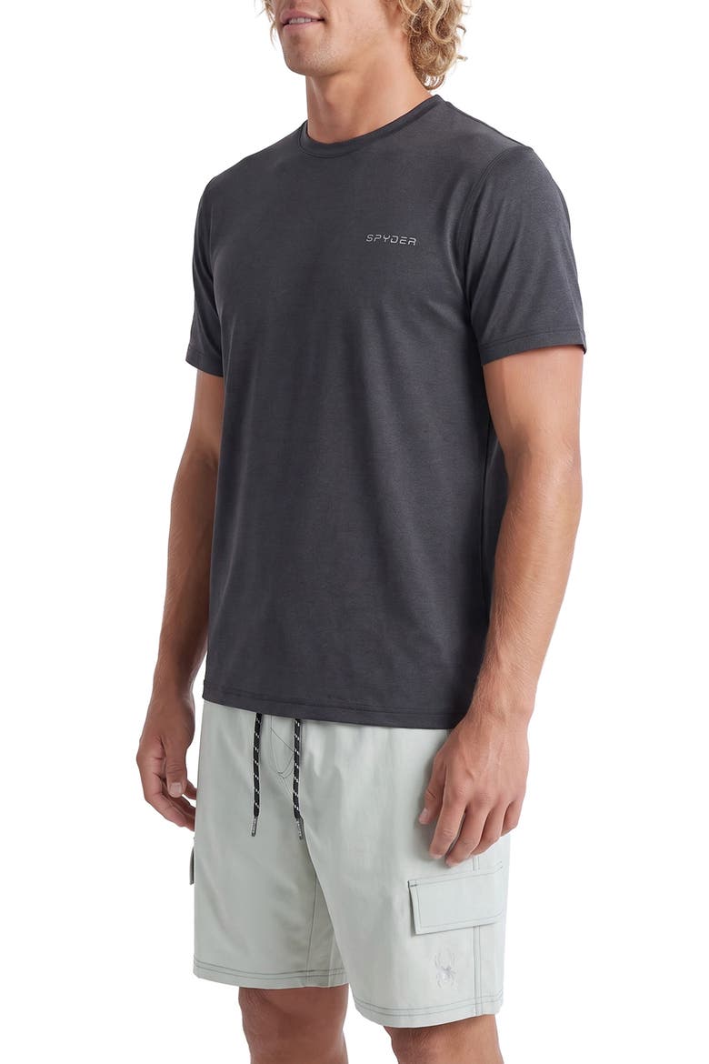 UPF 50+ Heathered Performance T-Shirt, Alternate, color, BLACK