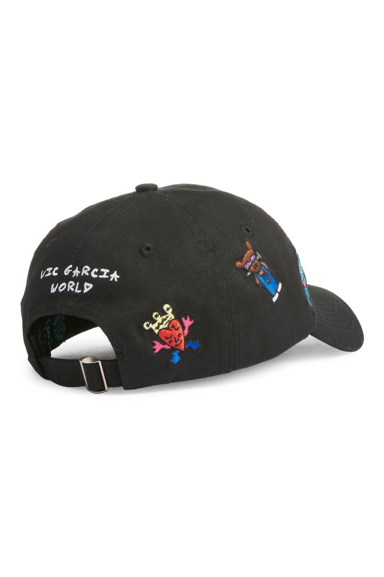 Good World Embroidered Adjustable Baseball Cap, Alternate, color, BLACK