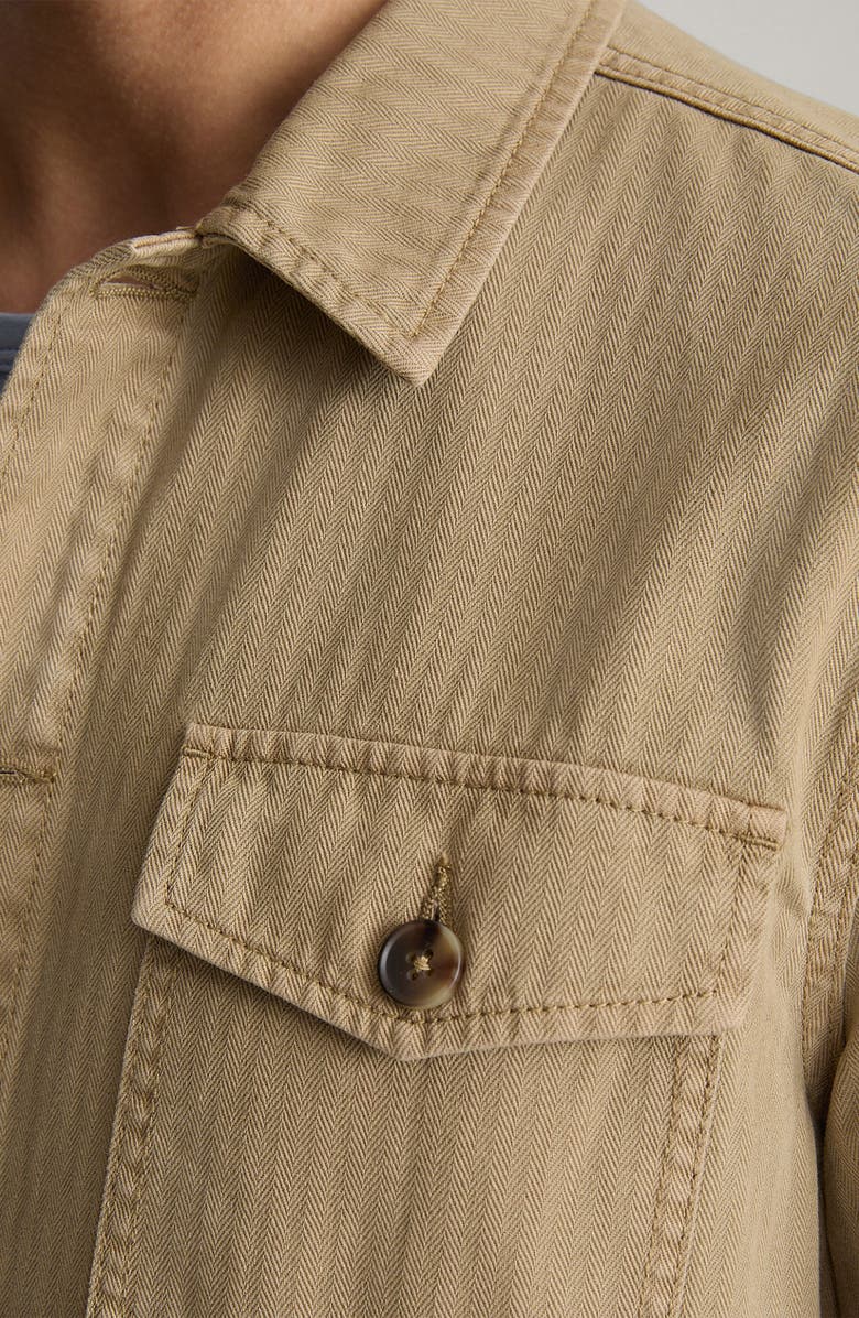 UNTUCKit Chadwick Herringbone Overshirt, Alternate, color, Khaki