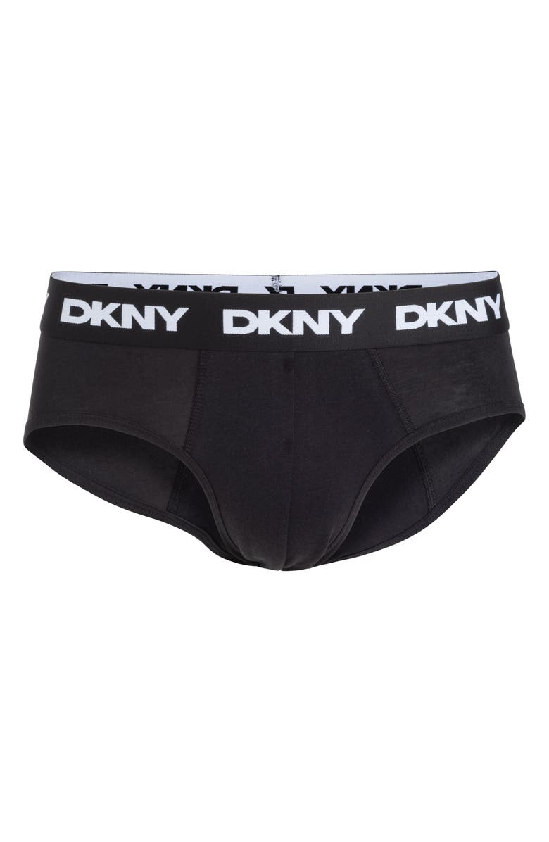 DKNY Pack of Four Briefs, Alternate, color, Black/Black/Black/Black