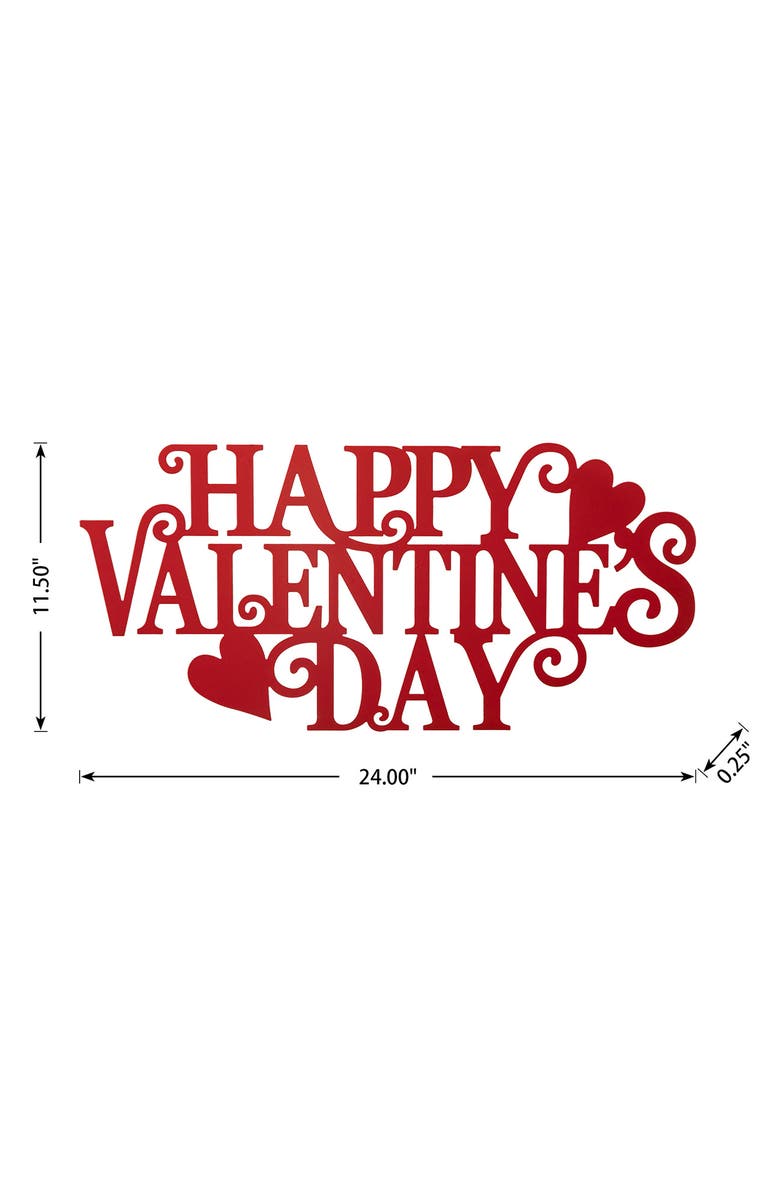 Glitzhome Metal HAPPY VALENTINE
S DAY Wall Decor, Alternate, color, Red