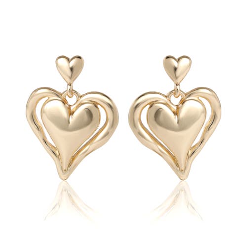 BCBGeneration Double Heart Drop Earrings