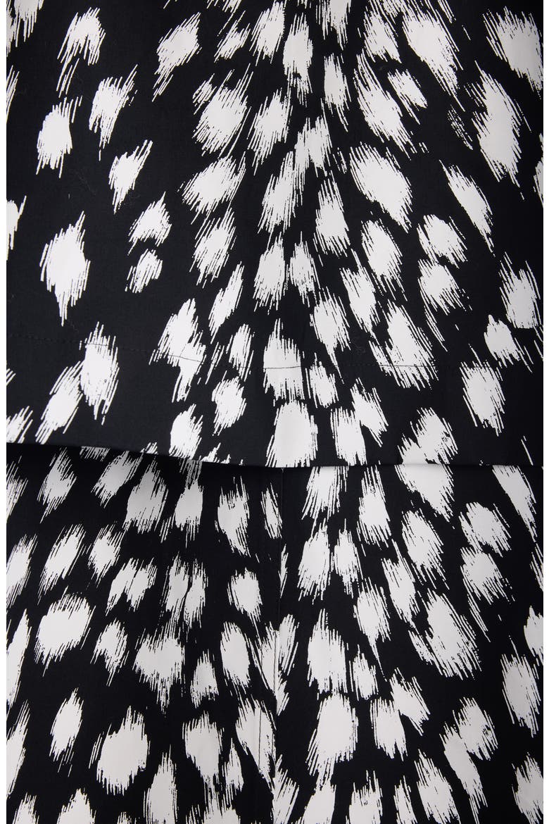 Animal Print Cocoon Trench, Alternate, color, BLACK
