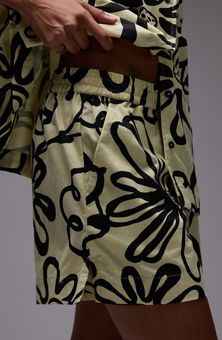 Topshop High Waist Cotton Blend Shorts, Alternate, color,