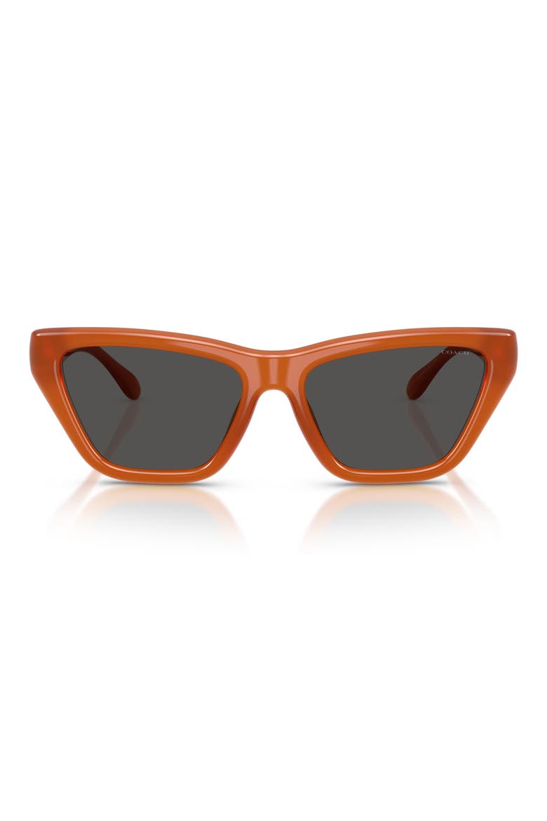 56mm Cat Eye Sunglasses, Main, color, MILKY AMBER / WINE SOLID