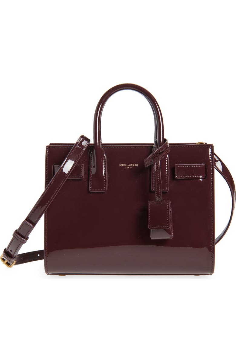 Saint Laurent Nano Sac de Jour Leather Tote, Main, color,