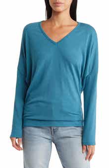 GO COUTURE V-Neck Dolman Sleeve Sweater