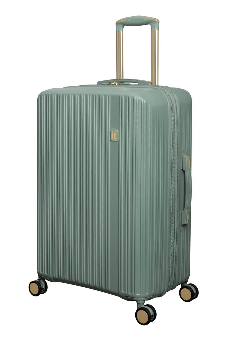 Luxuriant 27-Inch Hardside Checked Expandable Spinner, Main, color, ICEBERG GREEN