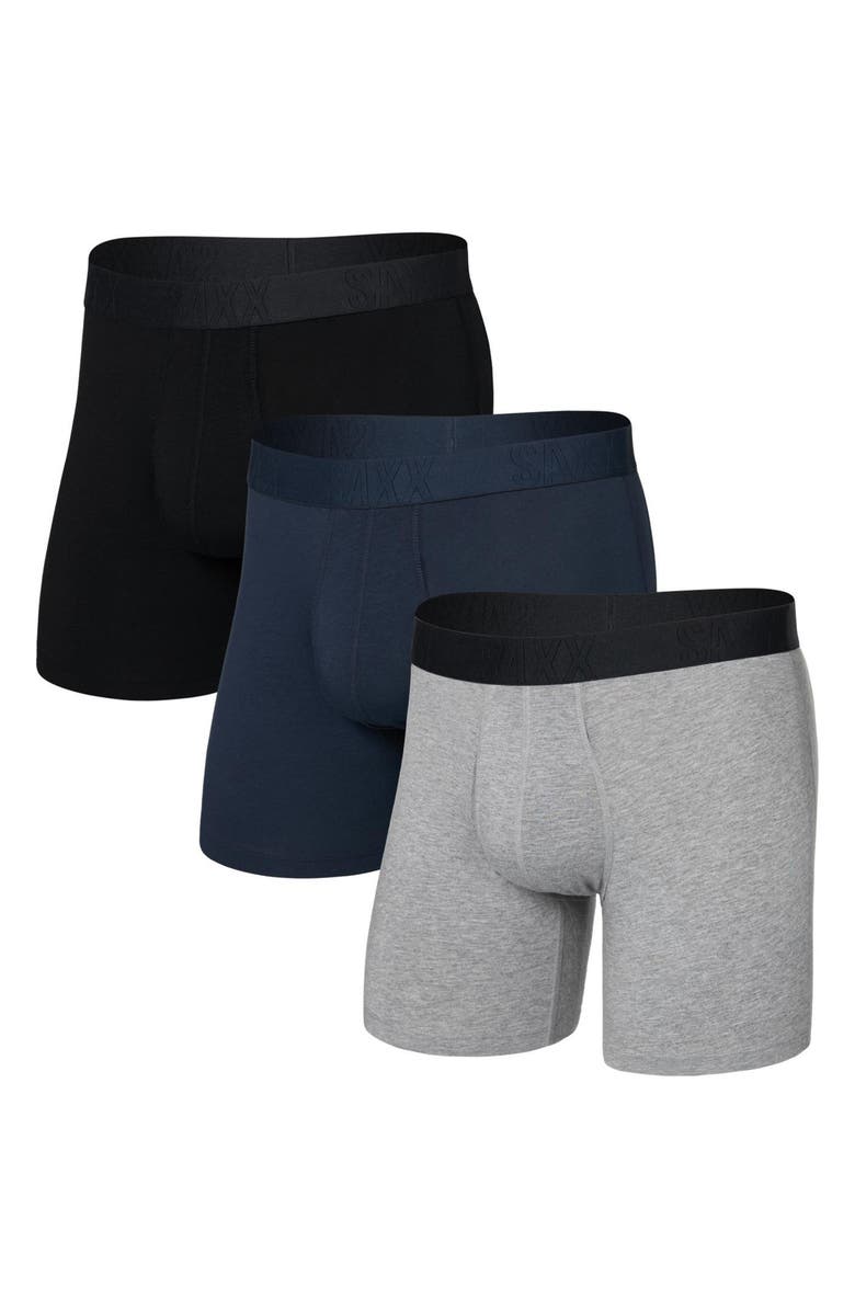 SAXX Assorted 3-Pack DropTemp<sup>®</sup> Cooling Cotton Boxer Briefs, Main, color, Dark Grey/ Ink/ Black