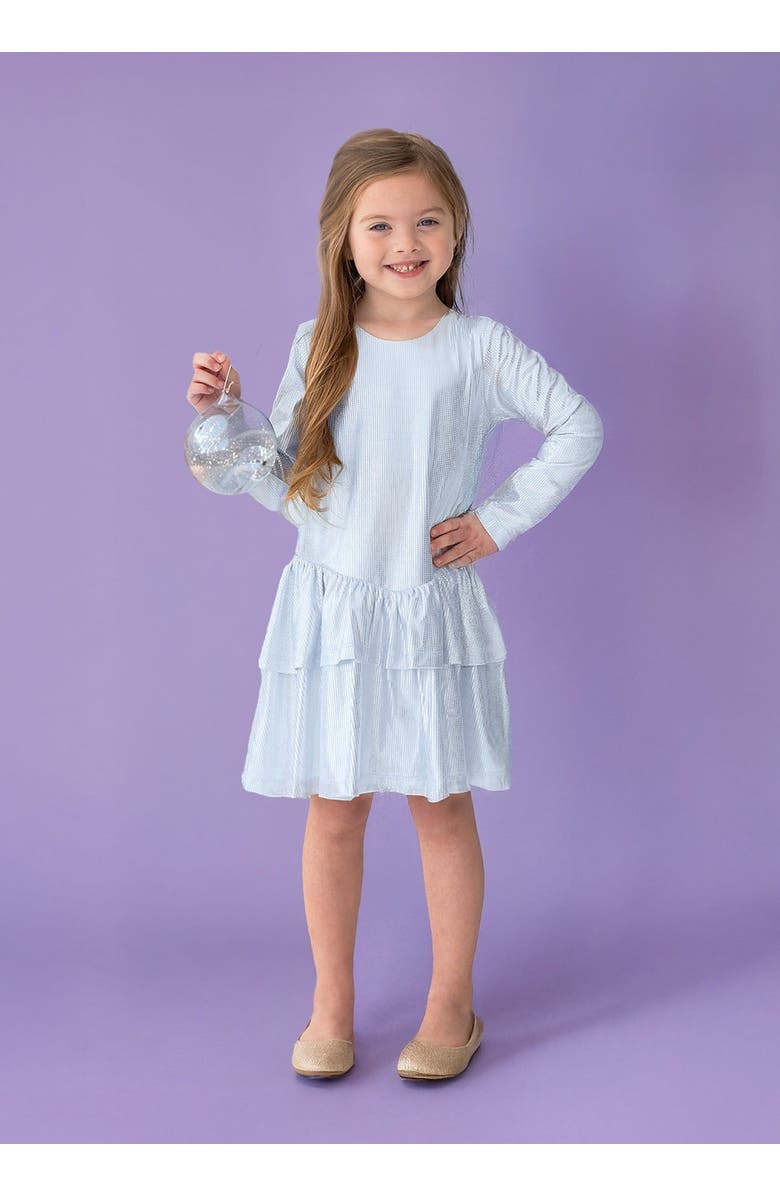 Isobella & Chloe Sparkle and Spin Blue Dress, Alternate, color, Blue