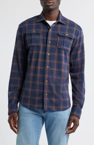 johnnie-O Judah Check Button-Up Flannel Overshirt