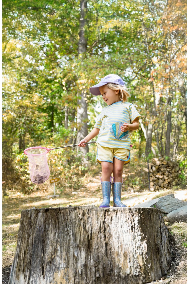 Kids' Fidget Appliqué Cotton Jersey T-Shirt & Shorts Set, Alternate, color, YELLOW