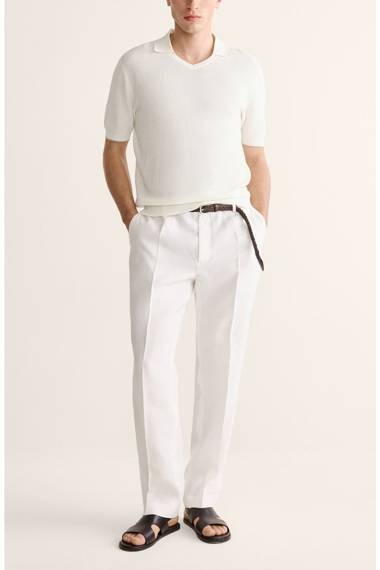 Johnny Collar Cotton & Silk Polo, Alternate, color, OFF WHITE