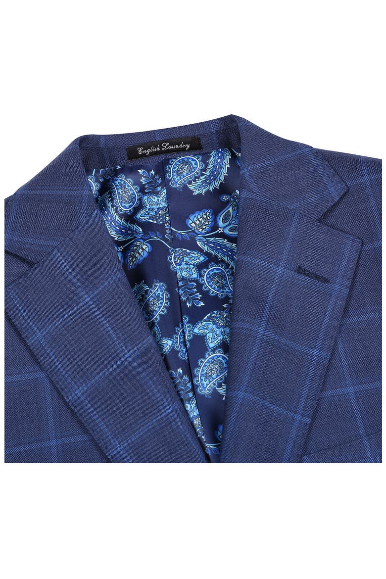 Plaid Blue Wool Blend Suit, Alternate, color, NAVY