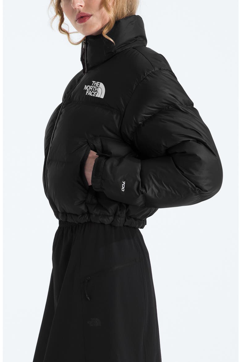 Nuptse Water Repellent 700 Fill Power Down Short Puffer Jacket, Alternate, color, TNF BLACK/ TNF BLACK R