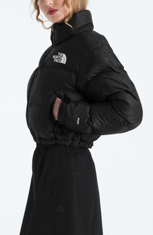 The North Face Nuptse Water Repellent 700 Fill Power Down Short Puffer Jacket In Black
