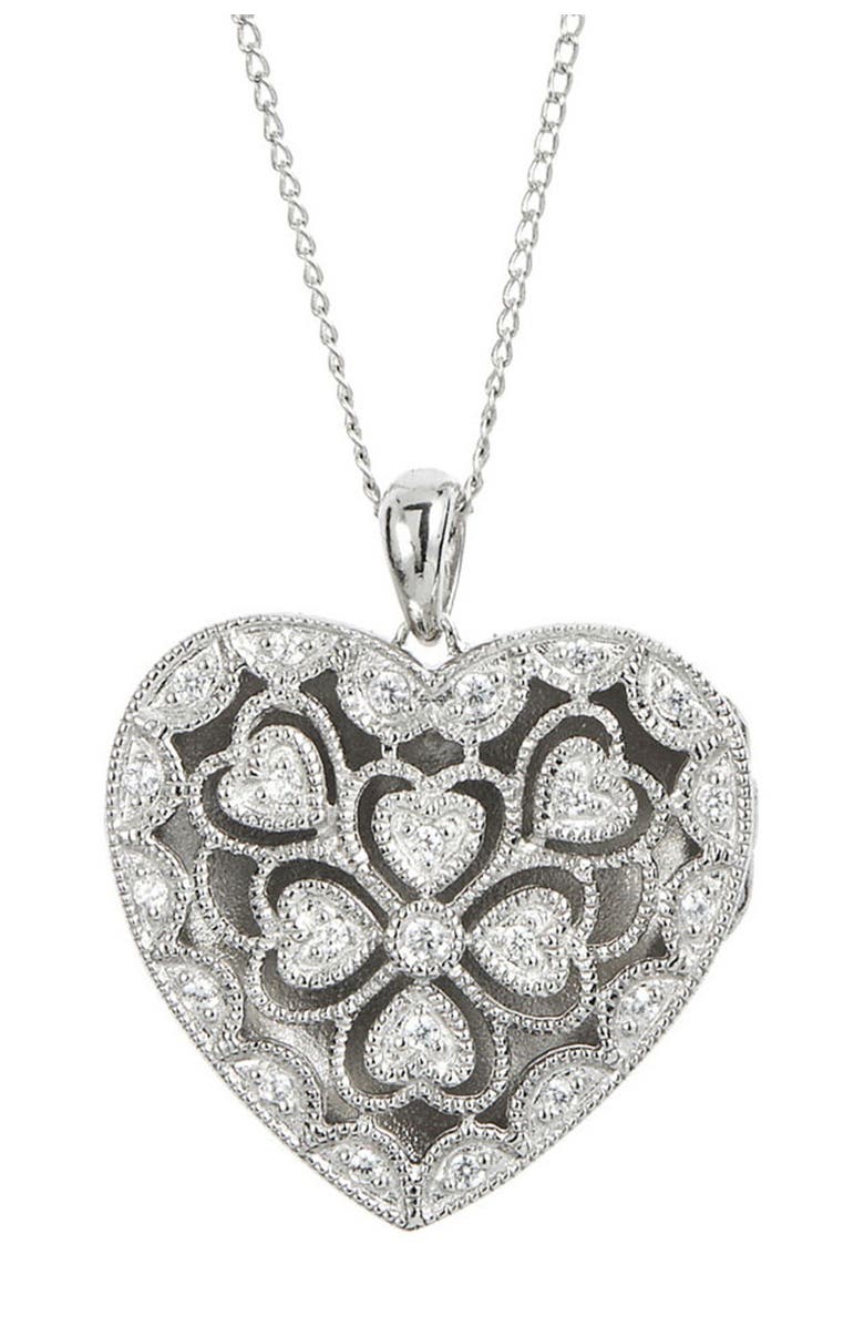SAVVY CIE JEWELS Sterling Silver Locket Pendant Necklace, Main, color, 