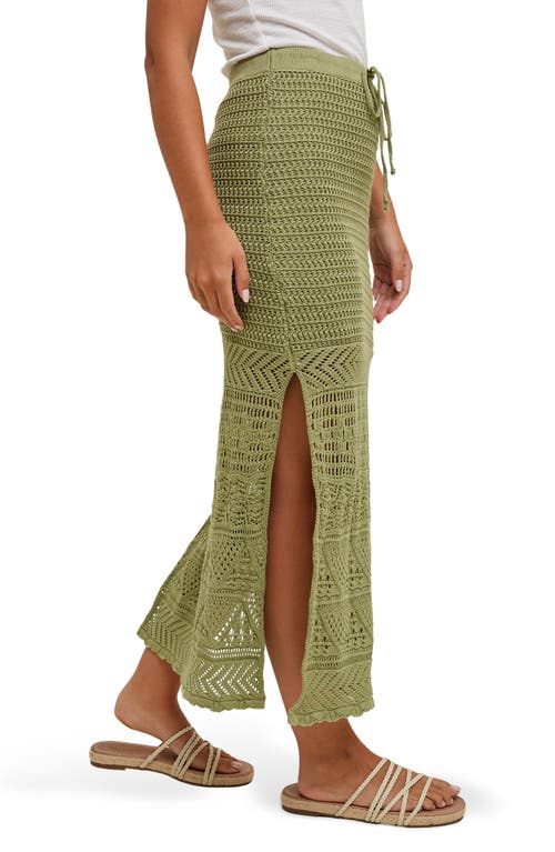 Wishlist Open Stitch Drawstring Cotton Midi Skirt