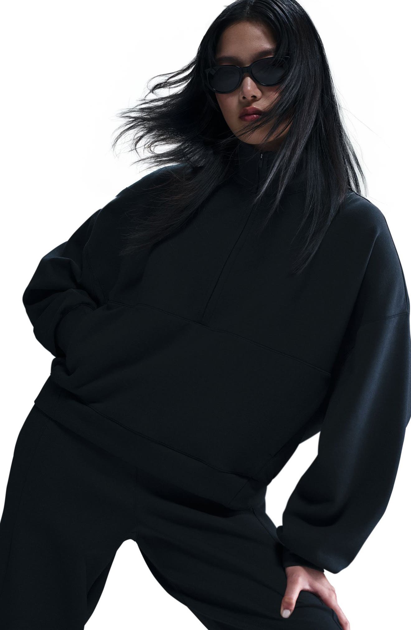24.7 ImpossiblySoft Dri-FIT Oversize Half Zip Top (Women) | Nordstrom