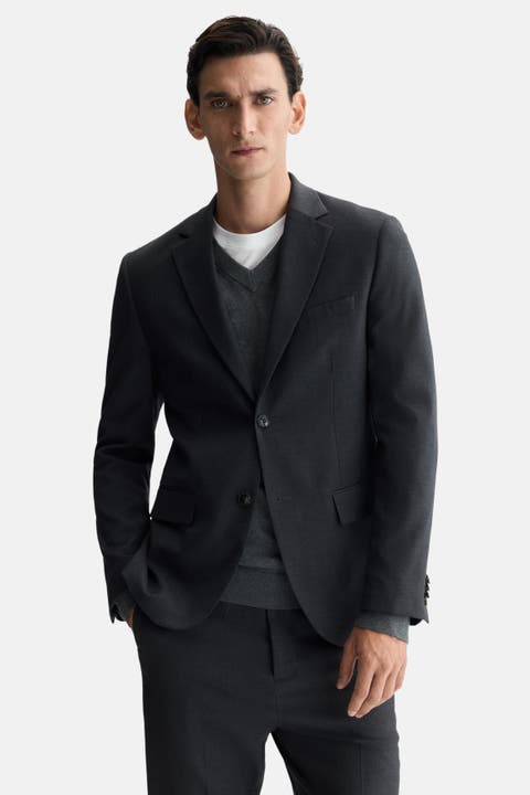 Regular-fit single-breasted jacket