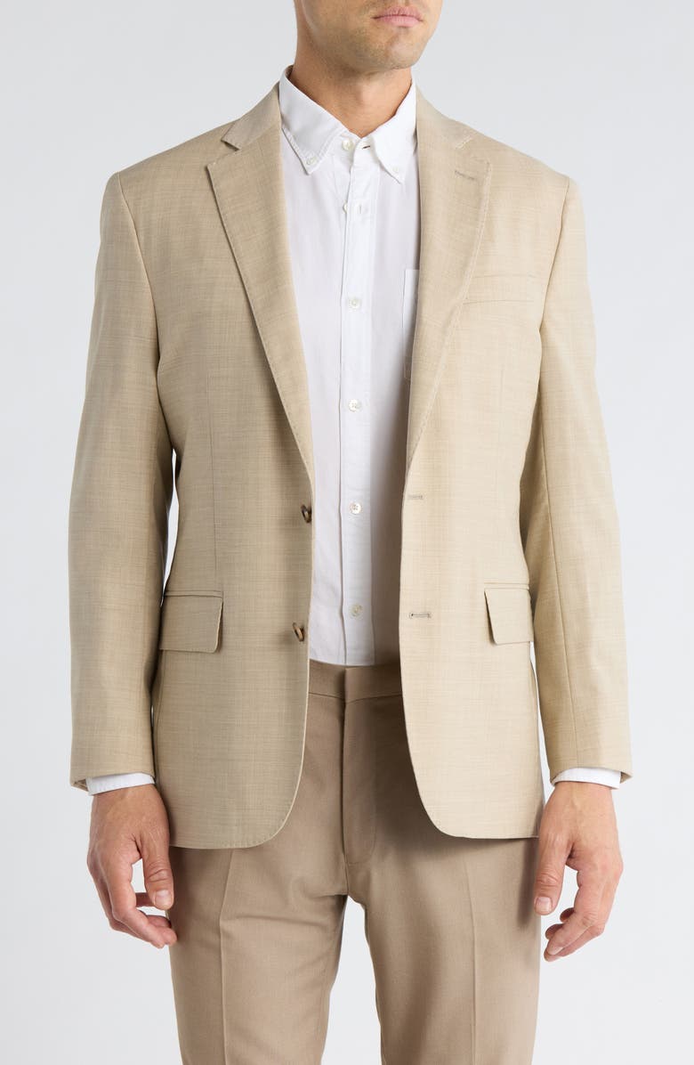 Brooks Brothers Stretch Wool Blazer, Main, color, Beige