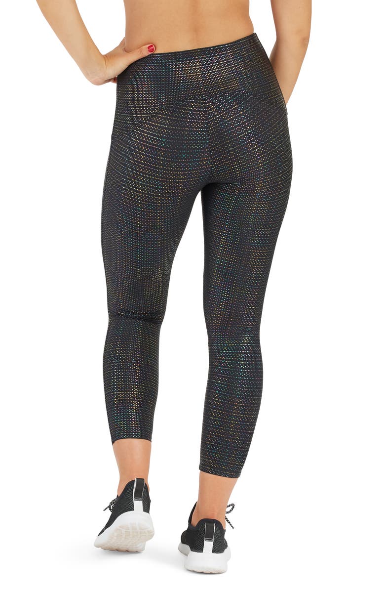 SPANX<sup>®</sup> Metallic Dot Print Active 7/8 Leggings, Alternate, color,