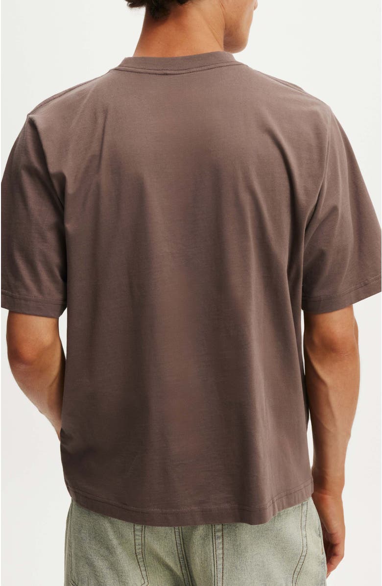 Cotton On Men's Cropped Fit T-Shirt, Alternate, color, Washed Chocolate
