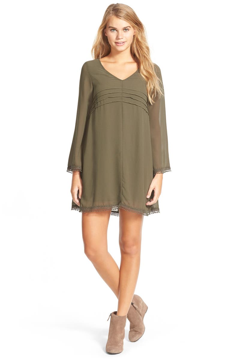 Dee Elly dee elle Long Sleeve Swingy Shift Dress, Main, color, 