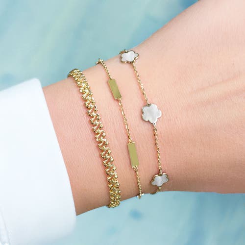 The Lovery Fine Jewelry Mother Of Pearl Flower Bracelet In Silver