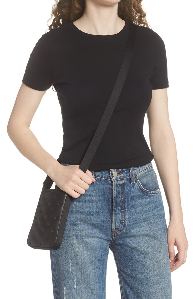 rag & bone Riser Leather Crossbody Phone Pouch, Alternate, color,