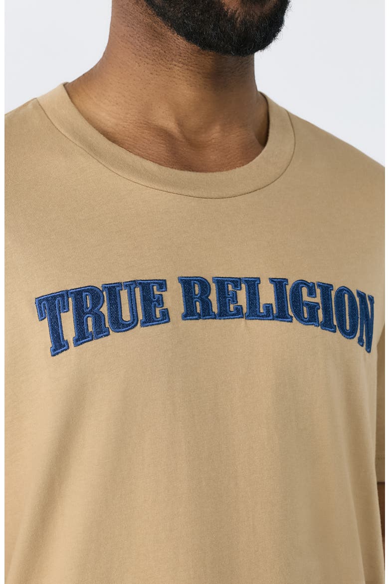 Denim Appliqué Graphic T-Shirt, Alternate, color, TRAVERTINE