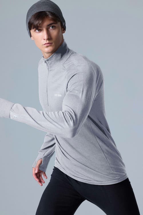 Cozy Zero Tech Merino Classic Fit Half Zip Long Sleeve Top In Glacier Gray